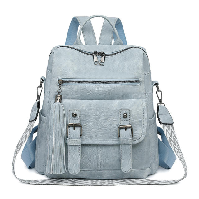 Retro Women's Backpack PU Soft Leather Shoulder Bag Large Capacity Backpack for Women