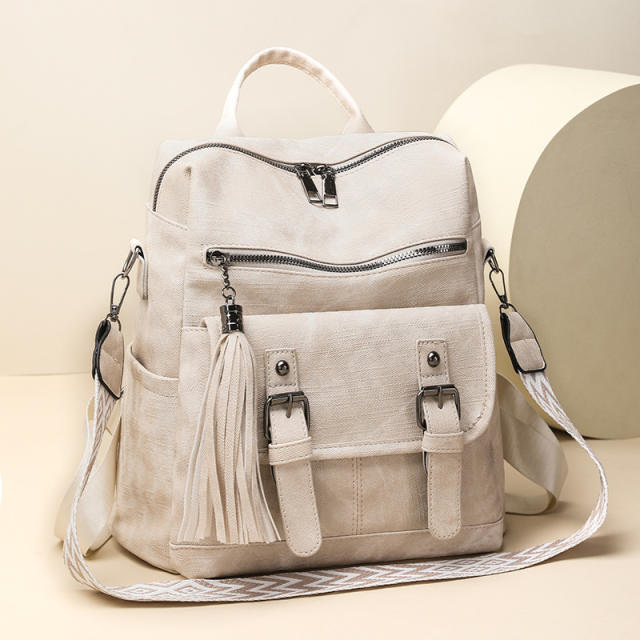 Retro Women's Backpack PU Soft Leather Shoulder Bag Large Capacity Backpack for Women