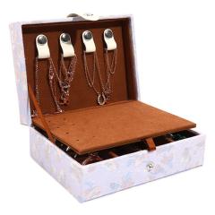 Portable flip jewelry box storage box with mirror snap jewelry storage box