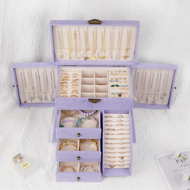 Storage Jewelry Box 2025 New Multi-Layered Necklace Ring Bracelet Large-Capacity Jewelry Box