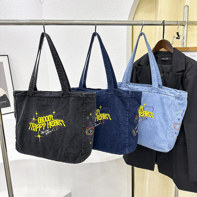 New fashion denim bag ladies casual bg large capacity all-match tote bag
