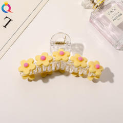Korean Acrylic flower colorful hair claw clips Female Elegant Sweet Hair Grab