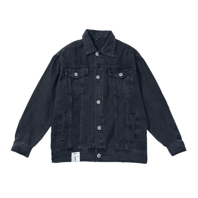 Korean Style Men's Denim Jacket Men's 2025 Spring Retro Washed Loose Lapel Casual Jacket