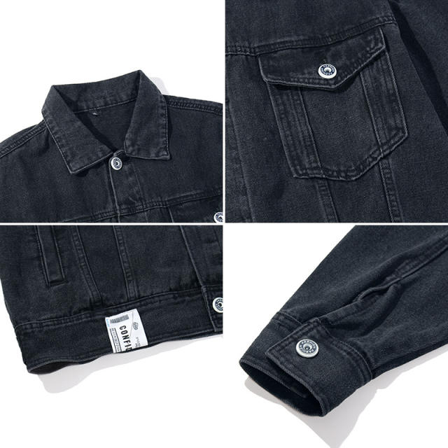Korean Style Men's Denim Jacket Men's 2025 Spring Retro Washed Loose Lapel Casual Jacket
