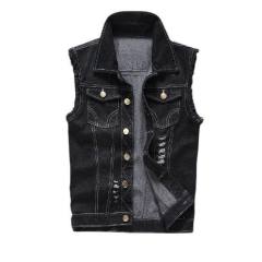 2024 New Summer Men's Slim Fit Ripped Denim Vest