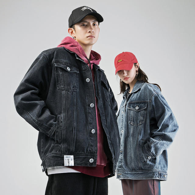 Korean Style Men's Denim Jacket Men's 2025 Spring Retro Washed Loose Lapel Casual Jacket