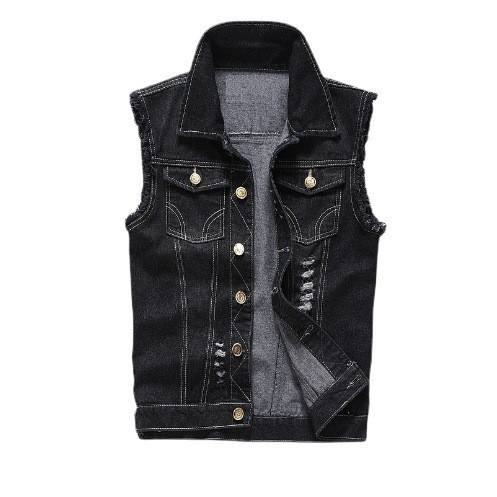 2024 New Summer Men's Slim Fit Ripped Denim Vest