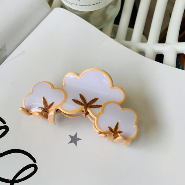 New Maple Leaf Acrylic Farm Hairpin Squirrel hair claw clips for autumn winter 7cm