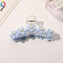 Korean Acrylic flower colorful hair claw clips Female Elegant Sweet Hair Grab