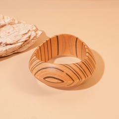 New Chinese Style Wooden Rivet Geometric Bracelet chunky bangle