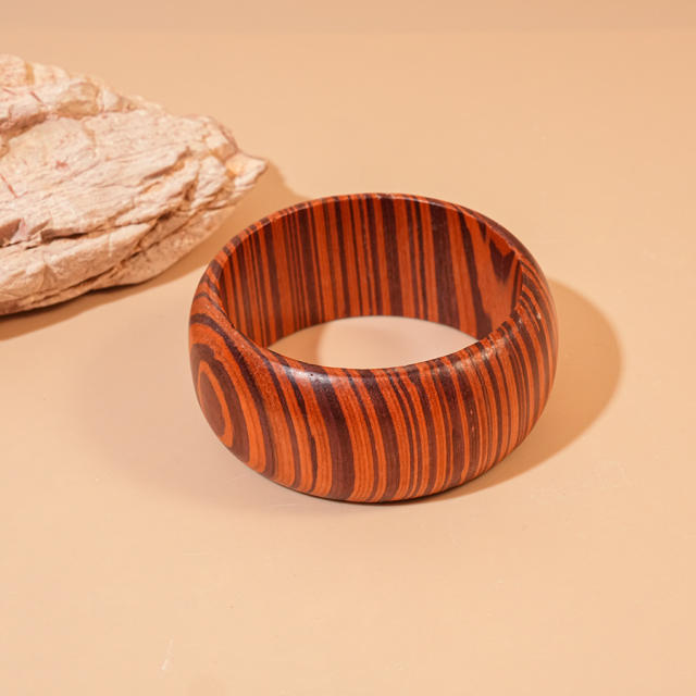 New Chinese Style Wooden Rivet Geometric Bracelet chunky bangle