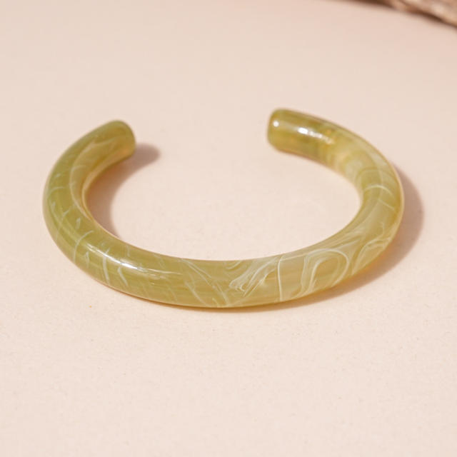 Green Square Geometric Resin Bracelet Retro Exaggerated acrylic Bracelet