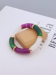 New color matching acrylic bamboo bracelet