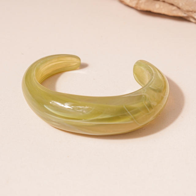 Green Square Geometric Resin Bracelet Retro Exaggerated acrylic Bracelet