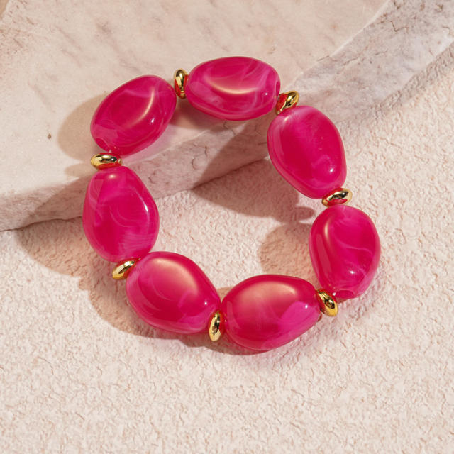 Acrylic Irregular Oval Bracelet Exaggerated Hand Jewelry for women