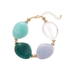 Acrylic Beaded Asymmetrical Oval Chain necklace bracelet earrings suit