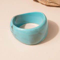 Turquoise Blue Irregular Geometric Resin Bracelet