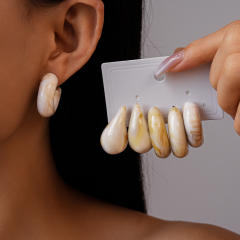 6pcs classic acrylic hoop earrings drop earrings set