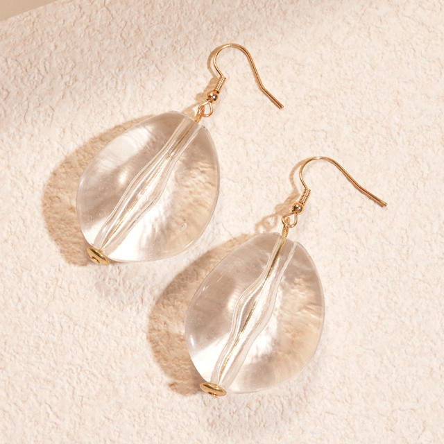 Acrylic Beaded Asymmetrical Oval Chain necklace bracelet earrings suit