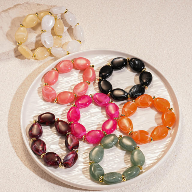 Acrylic Irregular Oval Bracelet Exaggerated Hand Jewelry for women