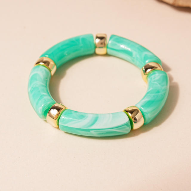 Turquoise Blue Irregular Geometric Resin Bracelet