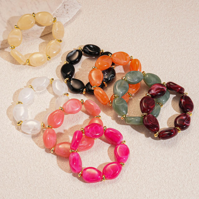 Acrylic Irregular Oval Bracelet Exaggerated Hand Jewelry for women