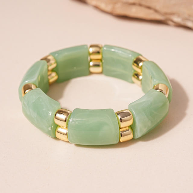 Green Square Geometric Resin Bracelet Retro Exaggerated acrylic Bracelet