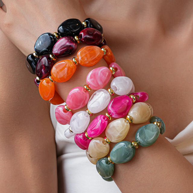 Acrylic Irregular Oval Bracelet Exaggerated Hand Jewelry for women