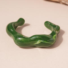 Green Square Geometric Resin Bracelet Retro Exaggerated acrylic Bracelet