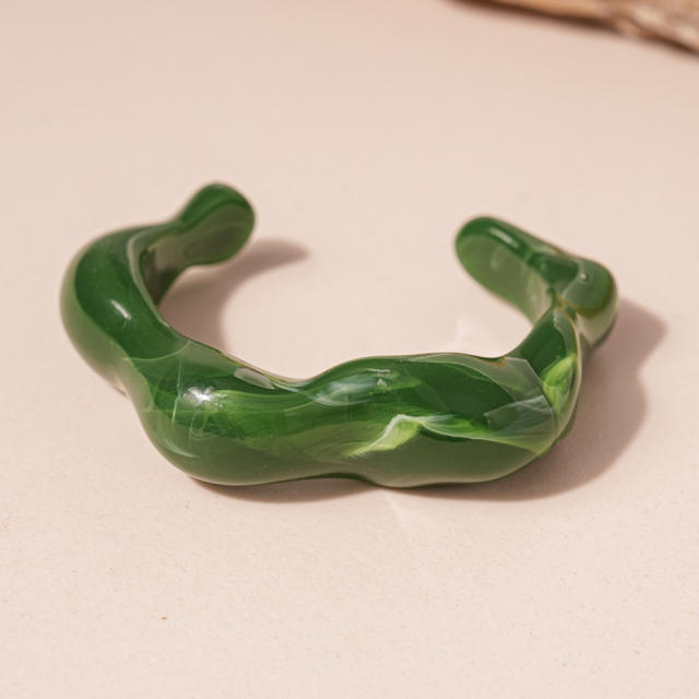 Green Square Geometric Resin Bracelet Retro Exaggerated acrylic Bracelet