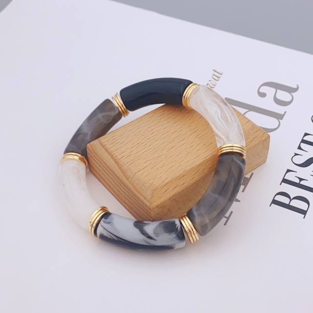 New color matching acrylic bamboo bracelet