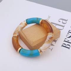 New color matching acrylic bamboo bracelet