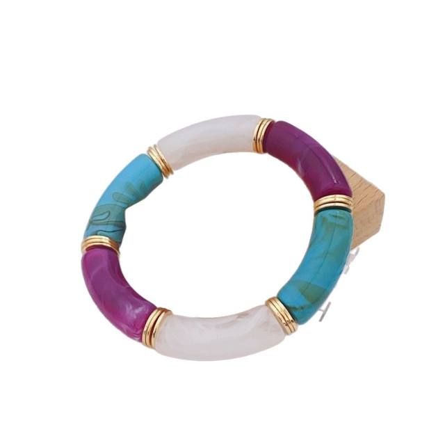 New color matching acrylic bamboo bracelet