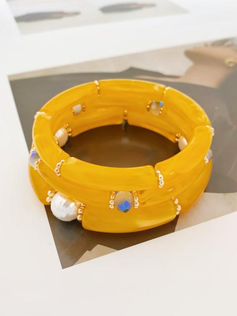 3-Piece Set of Simple Acrylic Bracelets Multi-Layered Beaded Bracelets