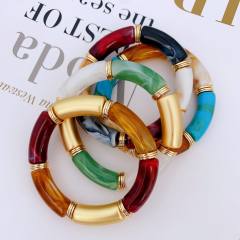 New color matching acrylic bamboo bracelet