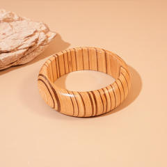 New Chinese Style Wooden Rivet Geometric Bracelet chunky bangle