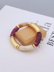 New color matching acrylic bamboo bracelet