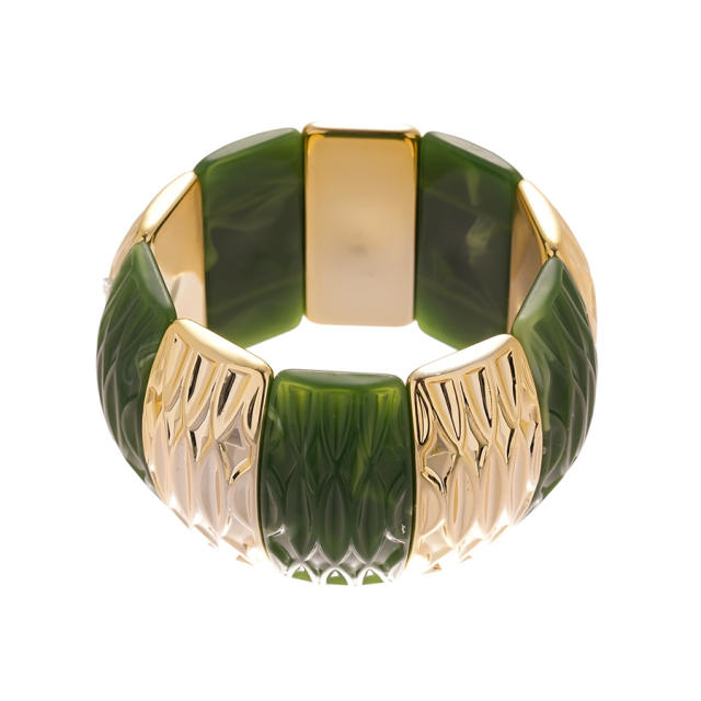 Green Square Geometric Resin Bracelet Retro Exaggerated acrylic Bracelet