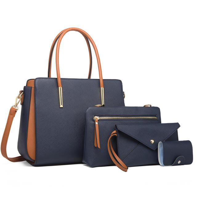 Color matching women's bag portable single shoulder three-piece set ladies bag set