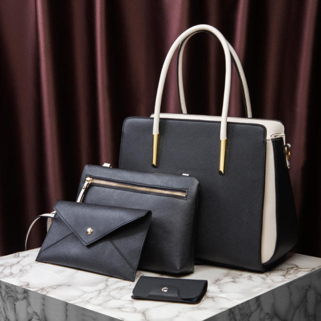Color matching women's bag portable single shoulder three-piece set ladies bag set