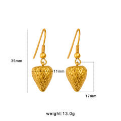 18KG strawberry watermelon apple pendant stainless steel earring necklace set