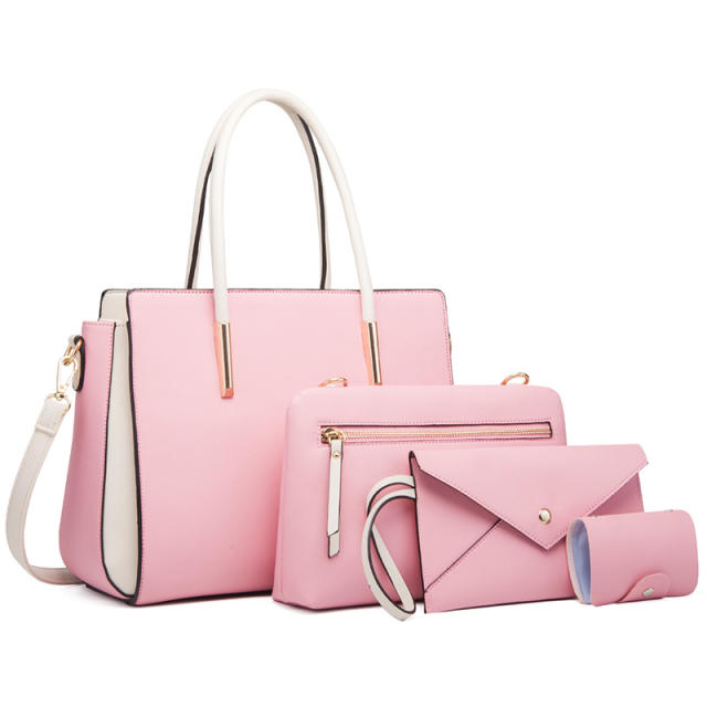 Color matching women's bag portable single shoulder three-piece set ladies bag set