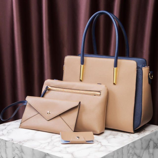 Color matching women's bag portable single shoulder three-piece set ladies bag set