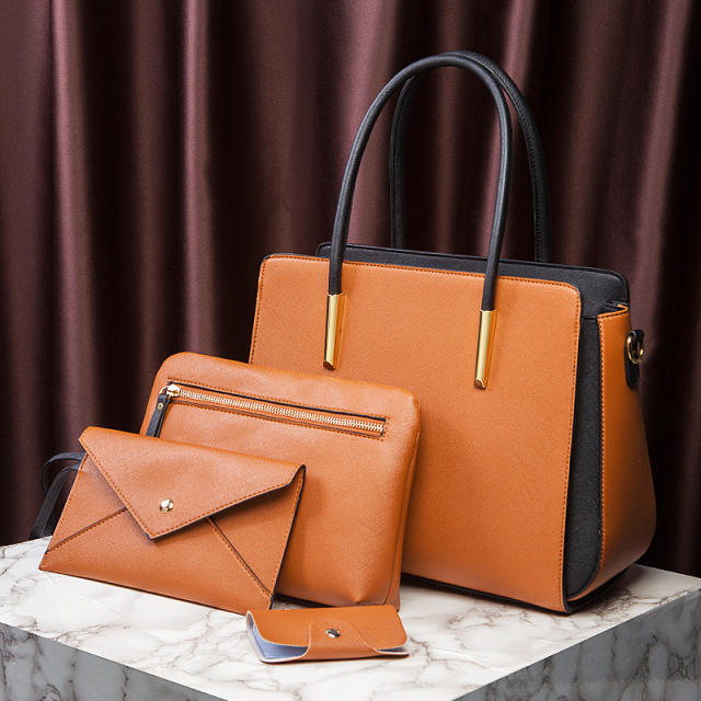 Color matching women's bag portable single shoulder three-piece set ladies bag set