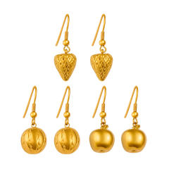 18KG strawberry watermelon apple pendant stainless steel earring necklace set