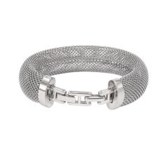 Stainless steel closed mesh collar bracelet chunky choker necklace set