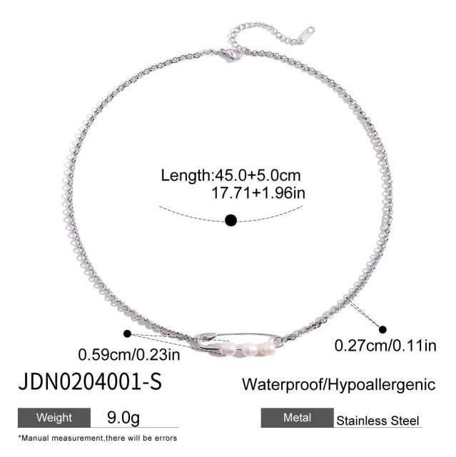 Silver color unique heart chain tassel stainless steel necklace long necklace