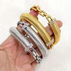 18K gold stainless steel necklace bracelet layer choker necklace bracelet set