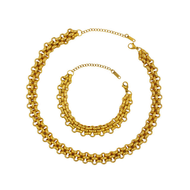 Exaggerated Luxury stainless Steel Heavy Industry choker necklace