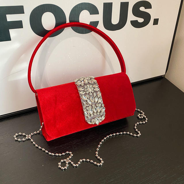 Diamond bag women's rhinestone evening bag all-match wedding handbag purse bag